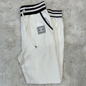 Chanel White with Black Striped Joggers